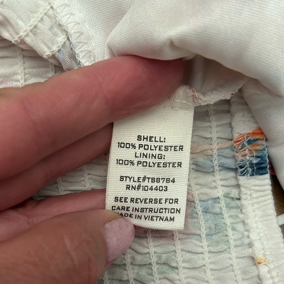 Mine Pina Colada Tropical Top Corset Crop Multicolor Puff Sleeve Size M NWOT - Picture 12 of 14